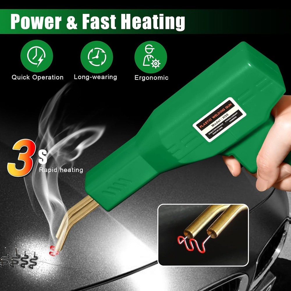Plastic Welding Kit with 1000 Staples - Quick, Versatile, Portable