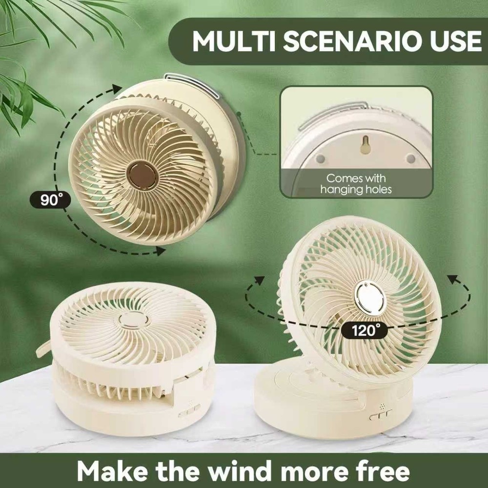 USB Rechargeable Cordless Fan with Remote Auto Oscillation Aroma Diffuser Night
