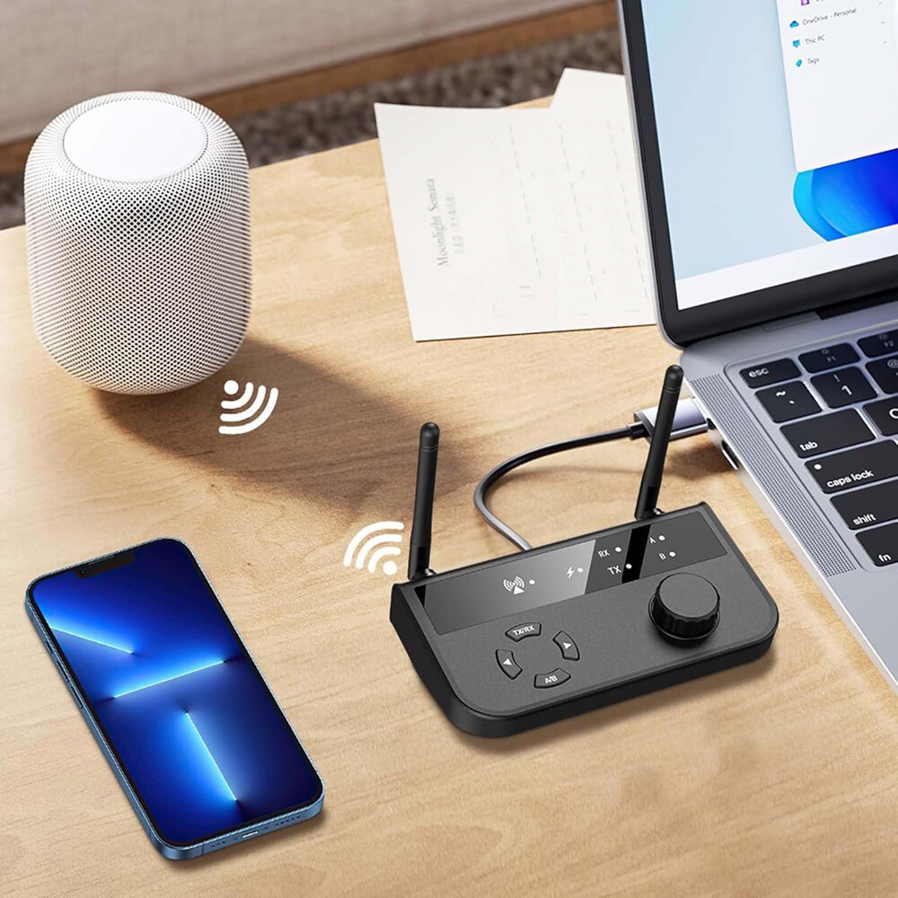 Bluetooth 5.3 Transmitter Receiver Long Range For TV Home Stereo Audio Adapter
