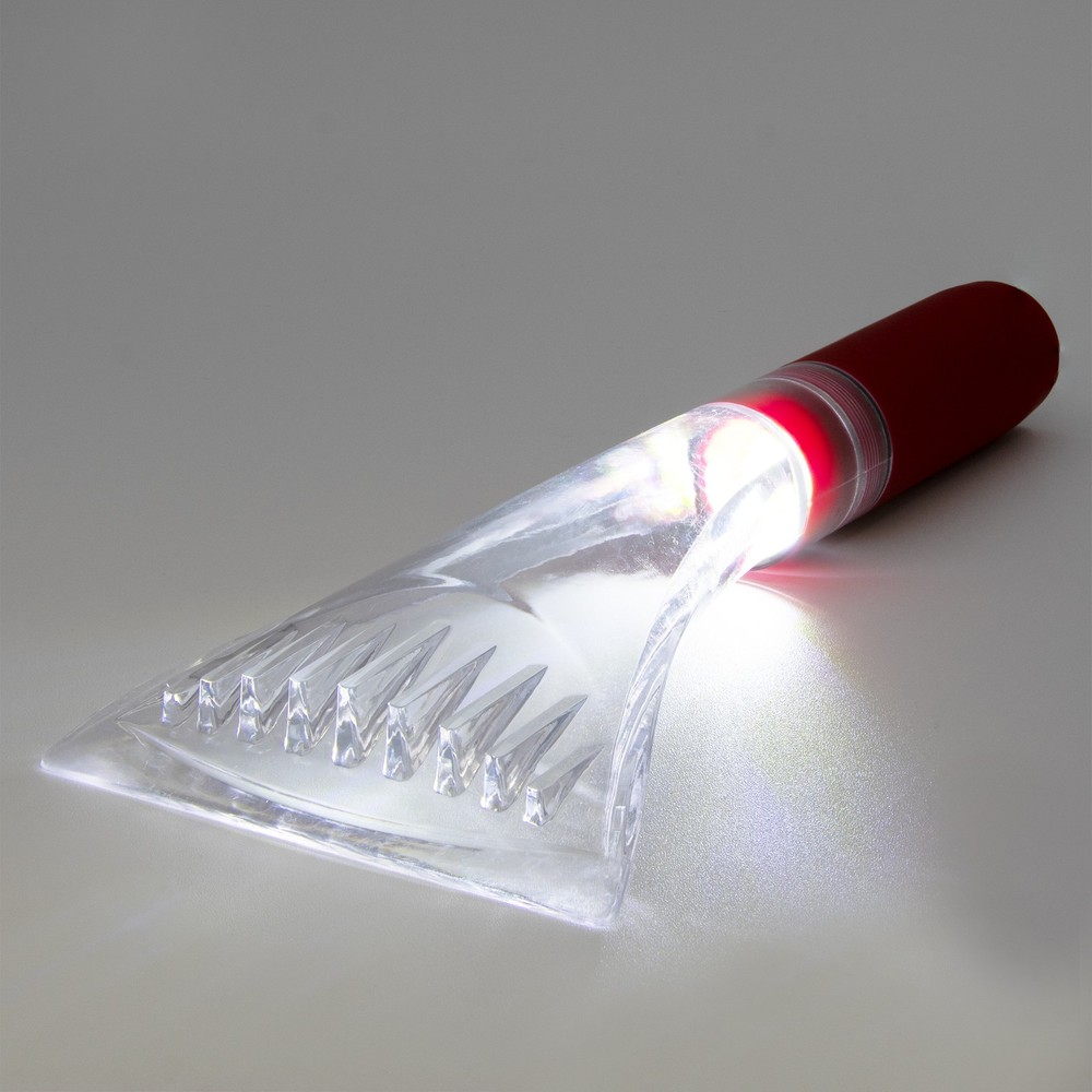Smart Home LED Lighted Super Bright Windshield Ice Scrapers in Red, 2 Pack