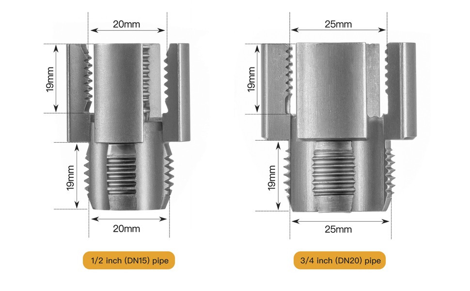 2PCS Pipe Thread Cutting Tool, Electric Drill Compatible Pvc Pipe Threader Kit~