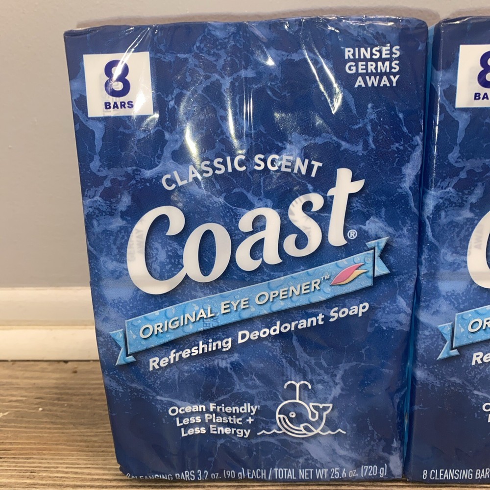 Coast Deodorant Bath Soap Bars 3.2 oz Bars Classic Scent Pacific Force 16-pack