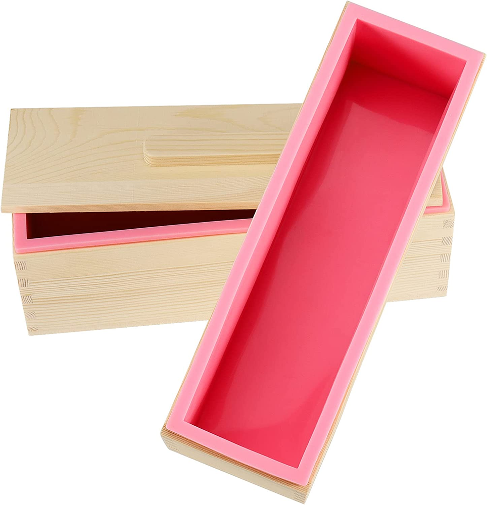 3PCS 47Oz Pink Silicone Soap Molds Kit, Rectangular Silicone Loaf Soap Making Mo