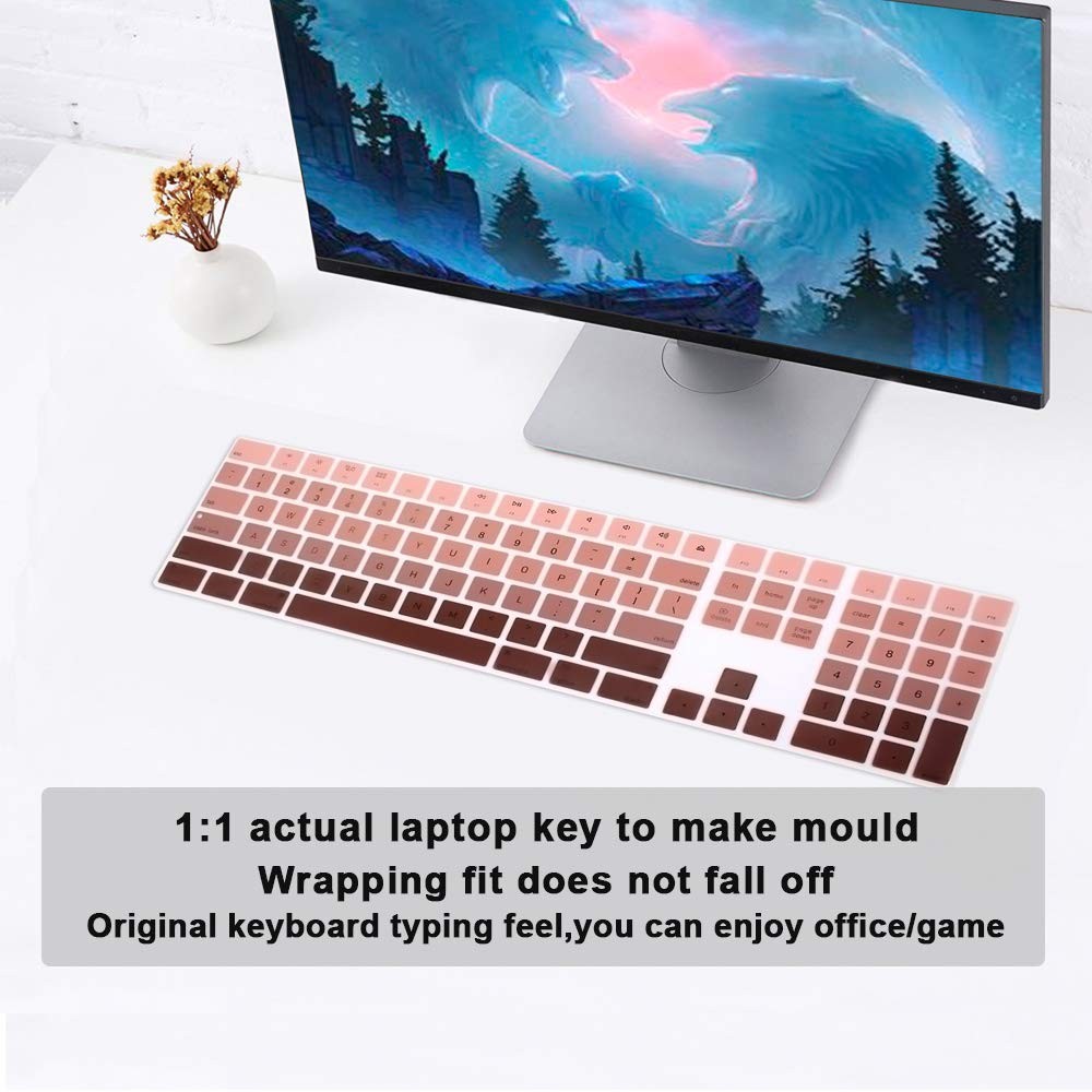 Ultra Thin Silicone Full Size Wireless Bluetooth Numeric Z-Ombre Coffee