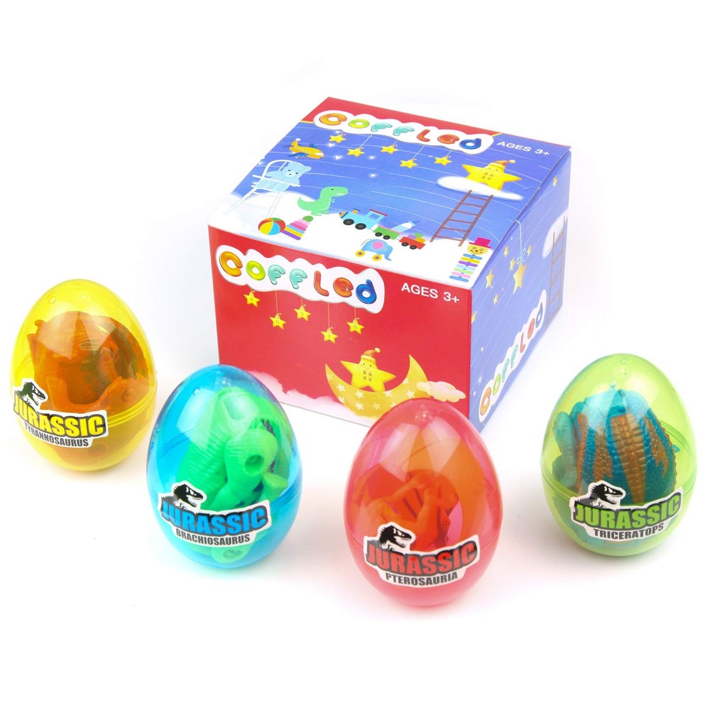 4 Pack Different Hatching Eggs Dinosaur 1 Count (Pack of 4), Random Color