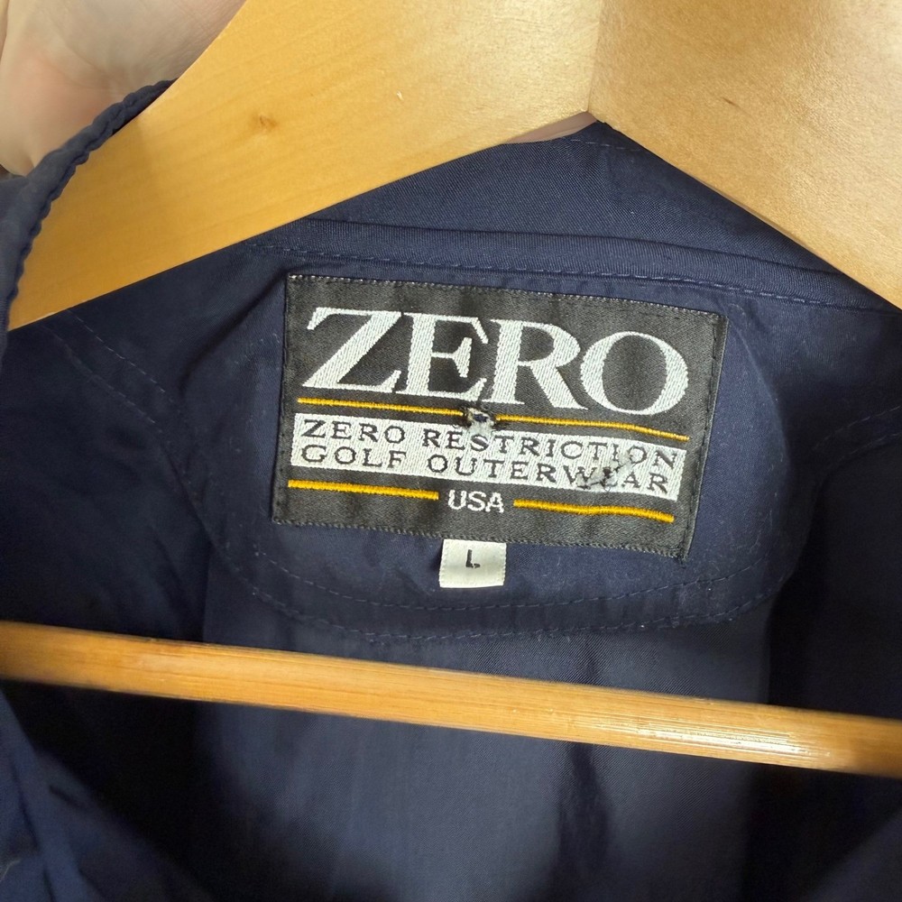 ZERO Restriction Golf Outerwear Pullover Jacket Men's Large Navy Blue Snap Neck