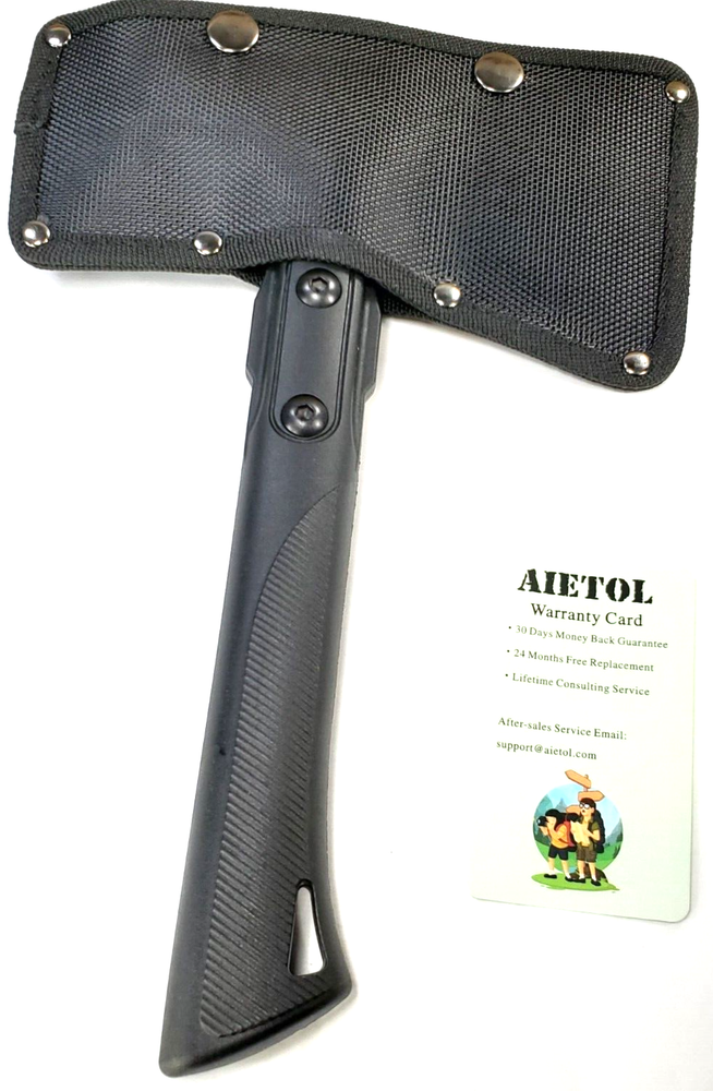AIETOL Multi-Function 10.5-Inch AXE & HAMMER + Sheath, Stainless Steel