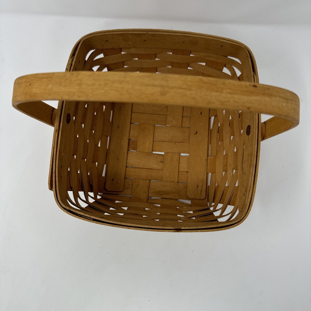 Longaberger 1996 Handwoven 8.5" Square Basket with Handle