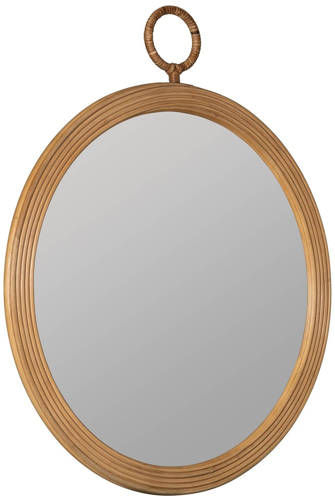 Cooper Classics Deena Natural 32" Round Wall Mirror