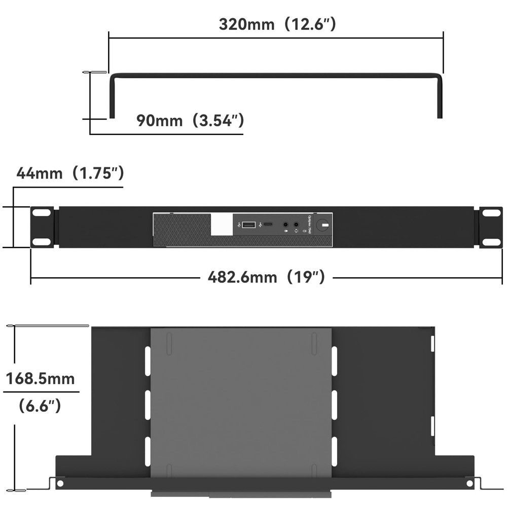 Mini Rack Mount for Dell OptiPlex Micro Form Factor Case，1U Hinged Server Rac...
