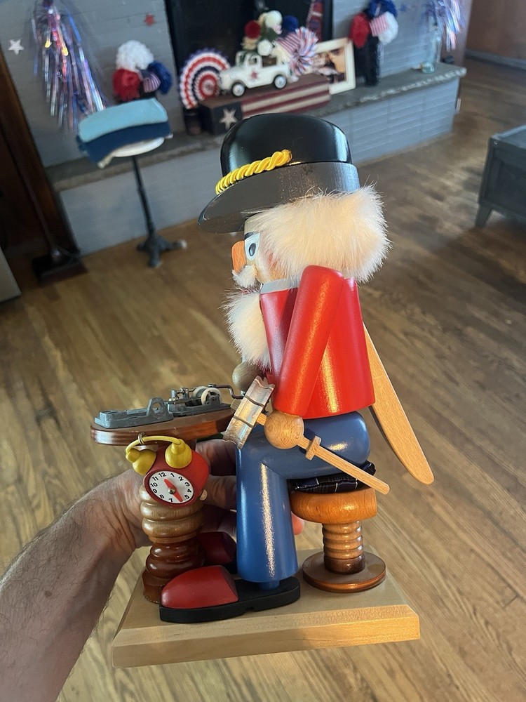 Steinbach Clock Maker Nutcracker Music Box 13" Germany Excellent