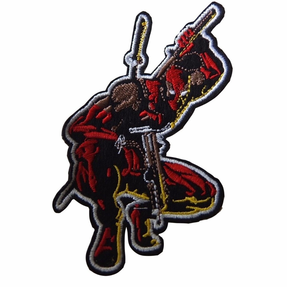 Deadpool Crouching Figure Embroidered Patch