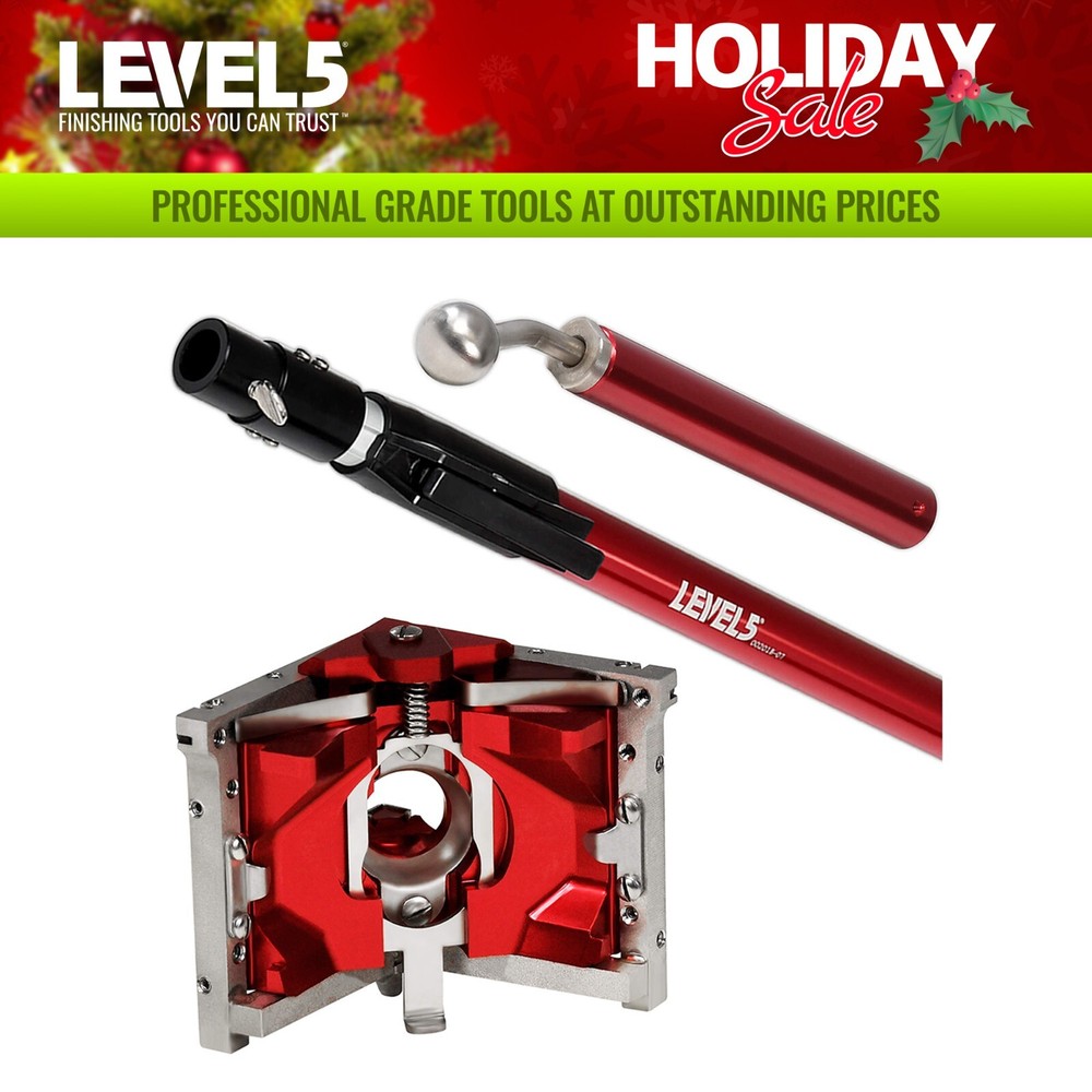 LEVEL5 Drywall Tools - 3" Corner Finisher + Extendable Handle | 4-537