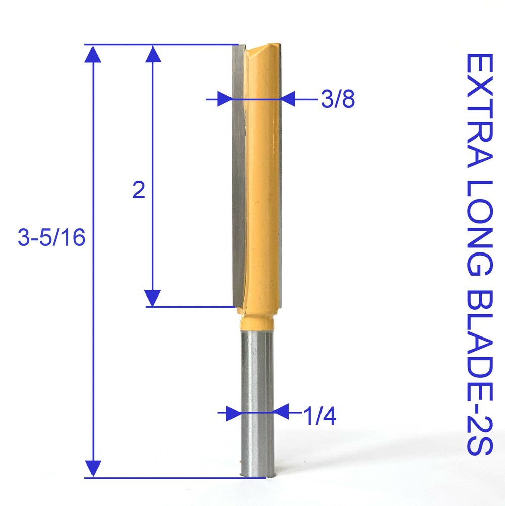 1 pc 1/4" SH 2" Extra Long Straight Router Bit sct-888