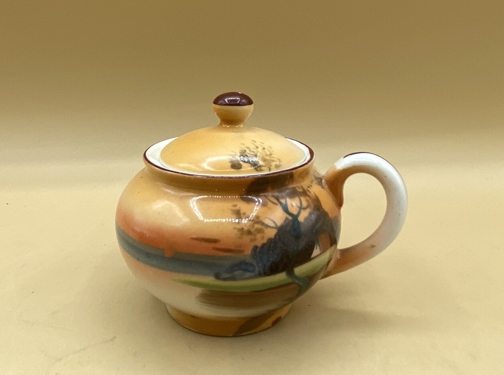 Noritake Morimura Hand Painted Lidded Mustard Tree & House Scene