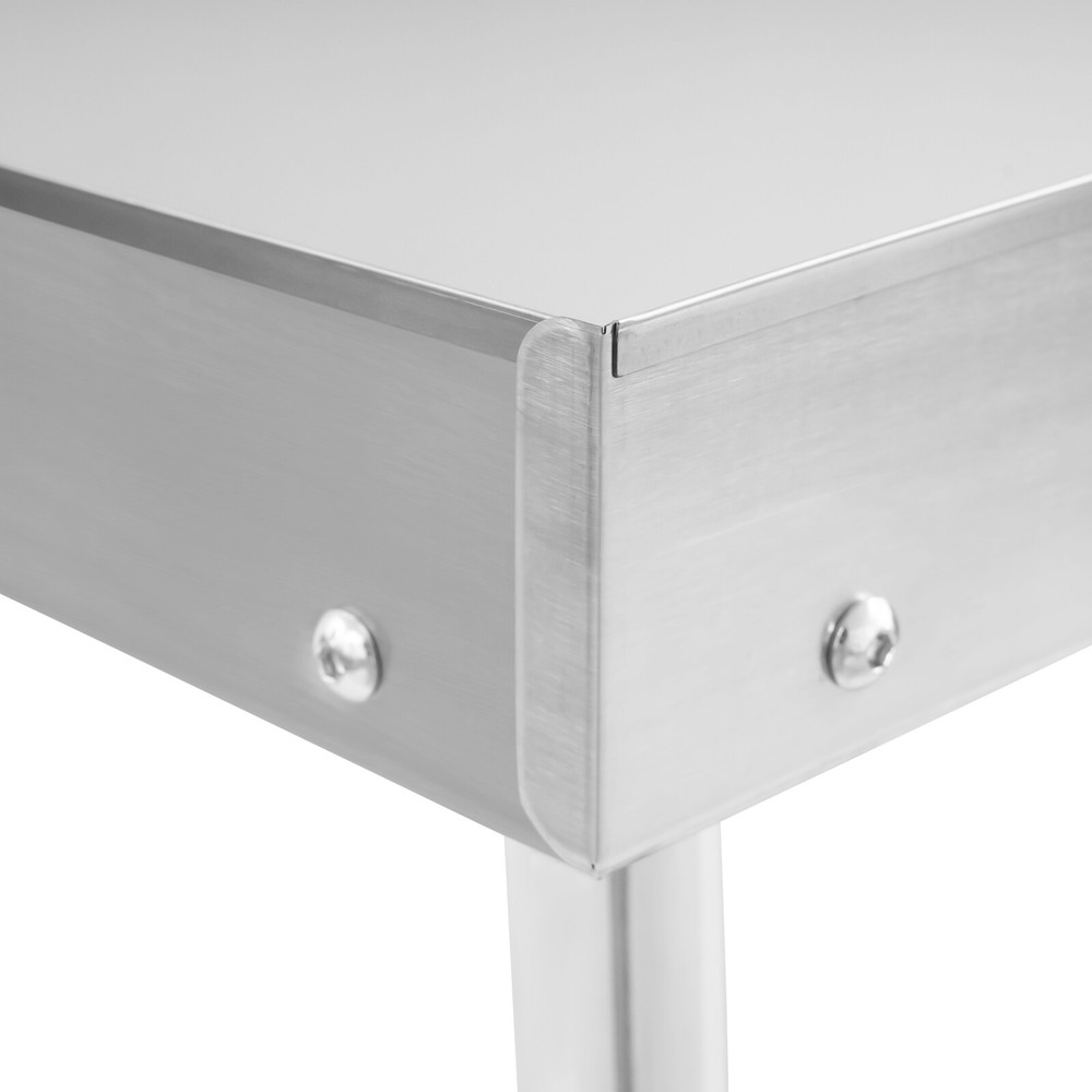 Stainless Steel 2-Tier Work Table with Wheels for Kitchen & Workspace