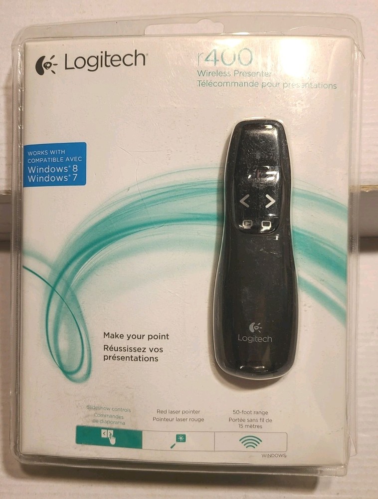 NEW Logitech R400 Wireless Presenter Laser Presentation Remote Pointer 50 Foot