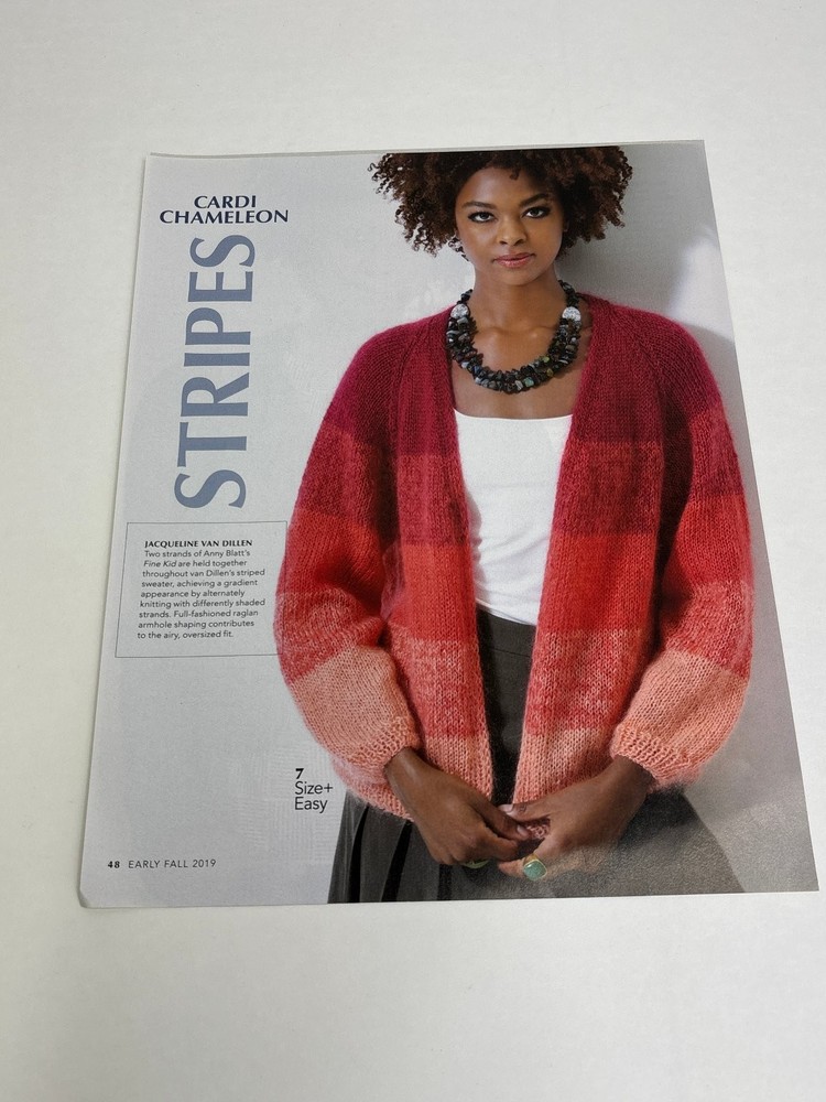 Gradient Cardigan Knitting Pattern Magazine Pages