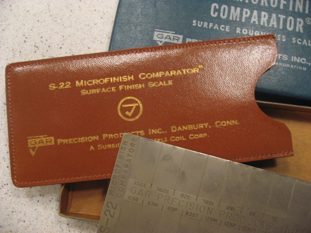 Gar Microfinish Comparator Surface Roughness Scale S-22 Conventional Machining
