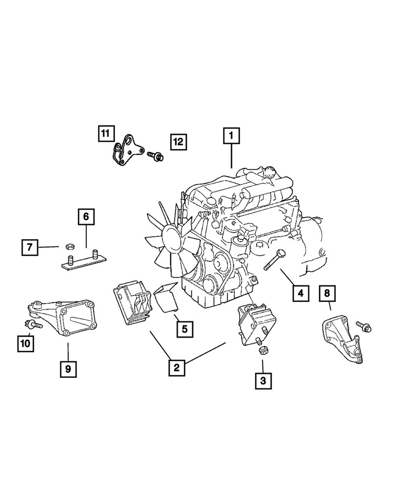 Genuine Mopar Engine Support Right 5103988AA