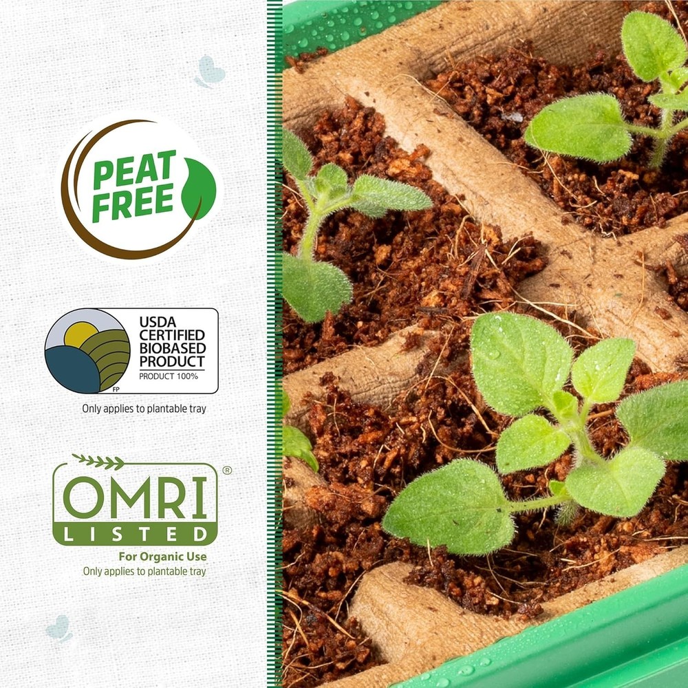 Eco-Conscious 10-Cell Germination Kit - Biodegradable Pots & Recycled Plastic