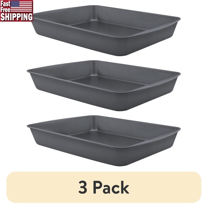 Nonstick Jumbo Roaster 3 Pack Durable Roasting Pan Easy Cleanup Kitchen Bakeware
