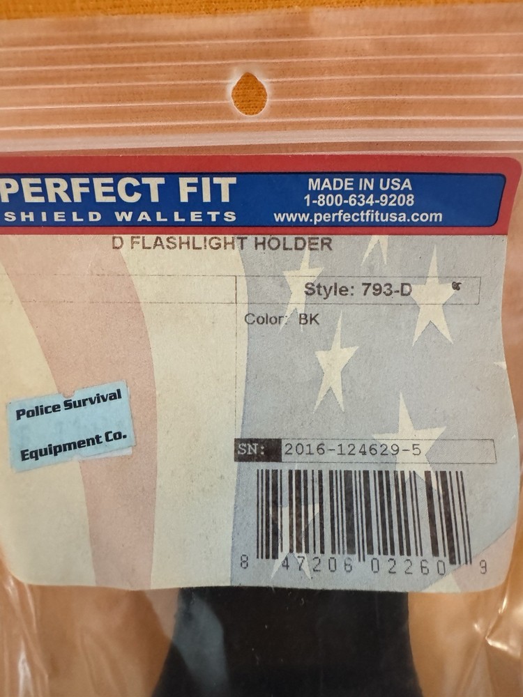 Perfect Fit Flashlight Holder Leather Black 793-D