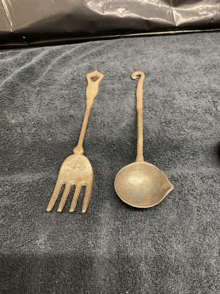 Cast Iron Ladle And Fork 11" Long
