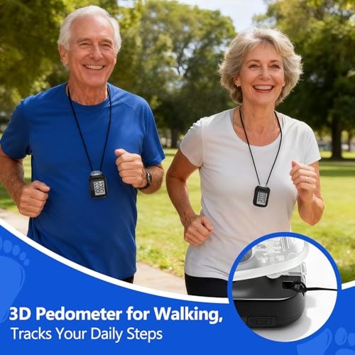 4 Pack Pedometer for Walking, Simple Step Counter 3D Pedometer with Removable