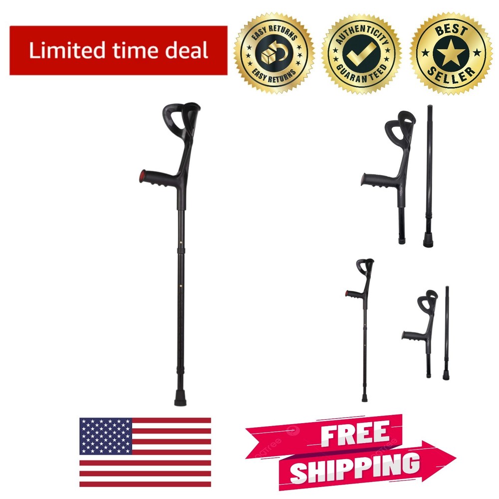 Lightweight Foldable Forearm Crutch with Ergonomic Handle - 72-94cm Adjustable