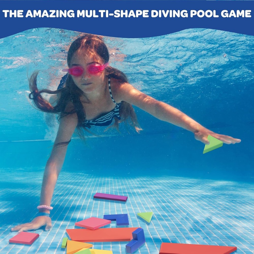 Aqua Blocks Pool Diving Game Set Includes 40 Multi Shape Sinking Toys, 18