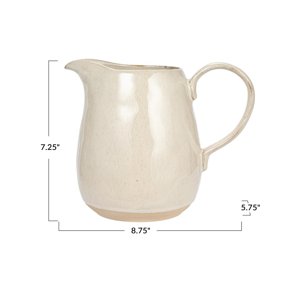Stoneware Pitcher with Reactive Glaze and Speckles, Cream
