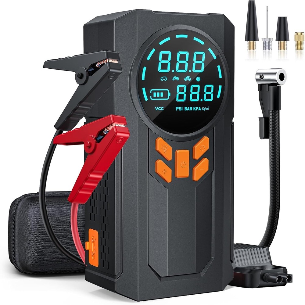 5000A Jump Starter with Compressor - Ultimate Emergency Backup Solution