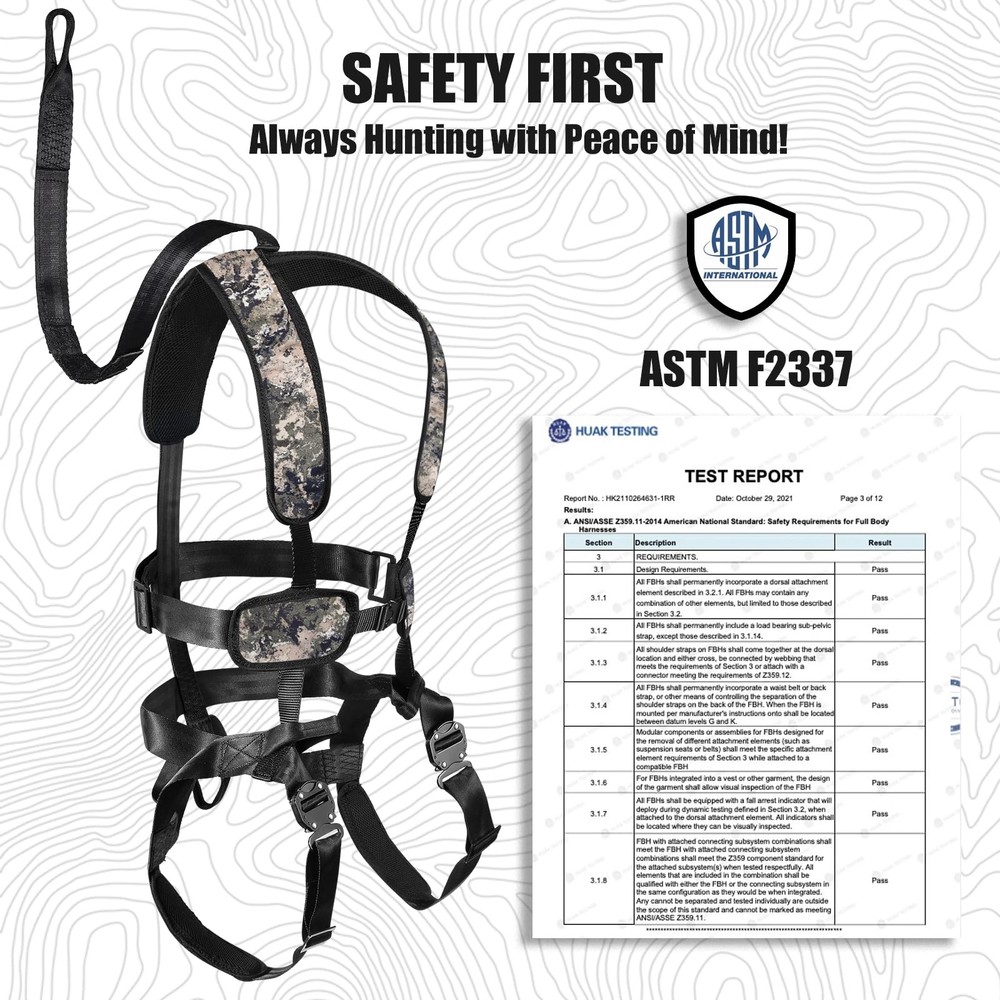 Safety Tree Stand Harness: Lightweight Hunter Safety Harness for Tree-Stand, ...
