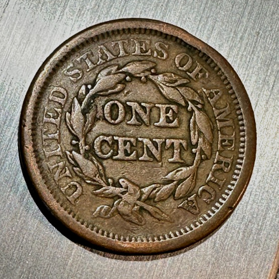 1850 Large Cent Nice Original VF+ Tiger Stripe Tone CHRC