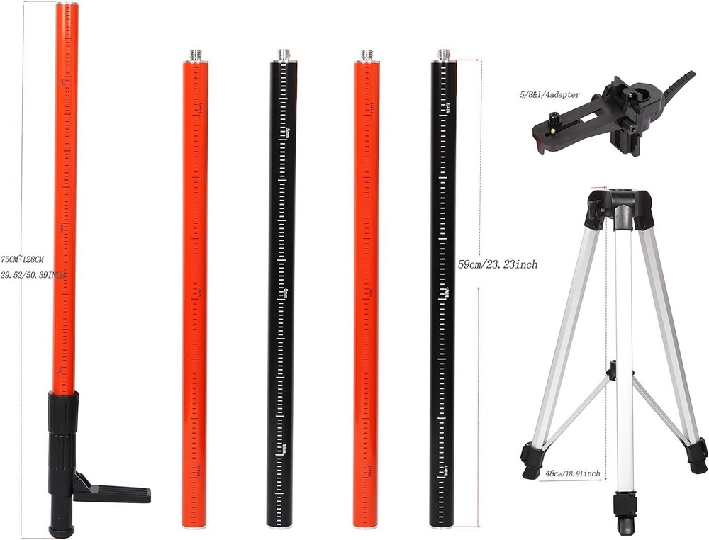 Telescoping Pole, Telescoping Laser Level Support Pole with Tripod and Mount