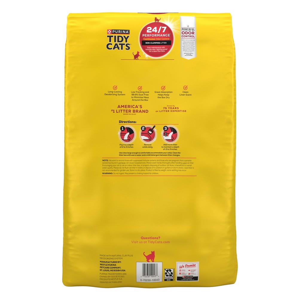 Non-Clumping Cat Litter, Performance Multi Cat Litter Odor Control Formula,48 lb