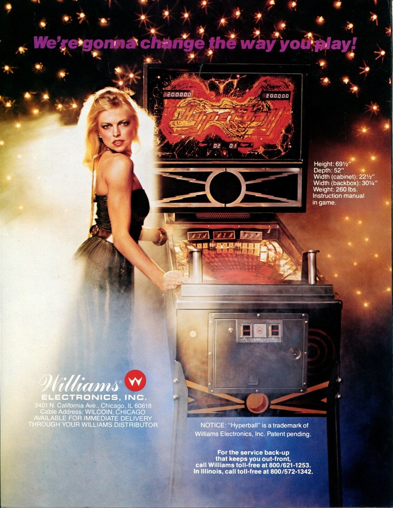 Hyperball Williams Pinball Flyer / Brochure / Ad