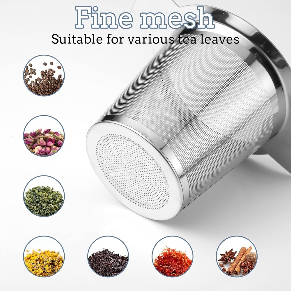 2 Pack Large Tea Strainers & Filters for Loose Tea Single Cup, 304 Stainless ...
