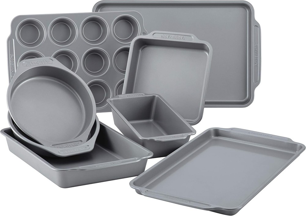 Nonstick Bakeware Set Includes Cookie Sheets/Baking Cake Muffin & Bread Pan 8