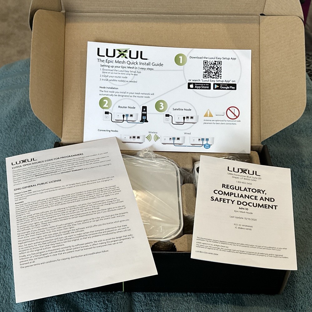 Luxul MN-10 Epic Mesh Node Network Router/Wireless Access Point WHITE NIB