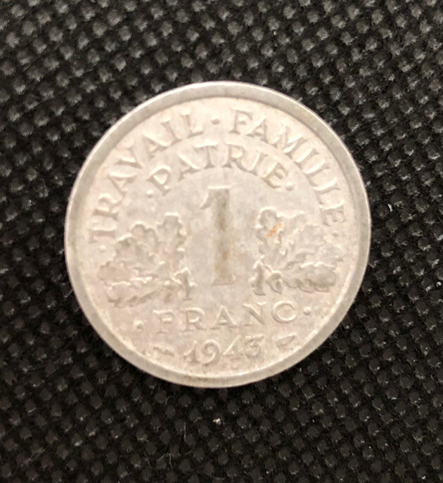 1 FRANC 1943 WAR TIME COIN