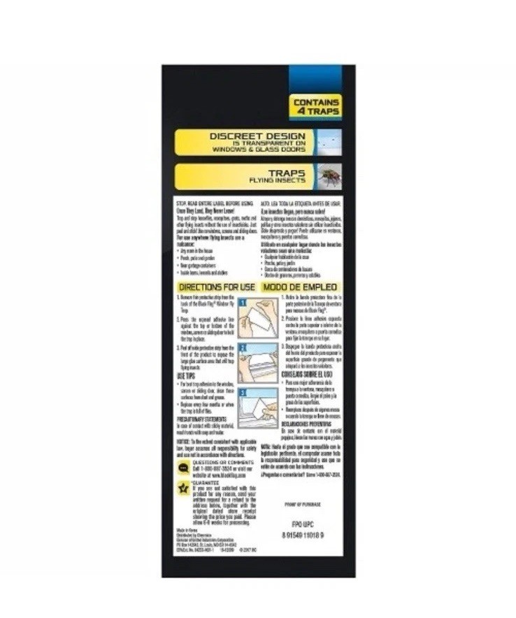 ( 8 PACK ) Window Fly Trap Black Flag - 32 Traps