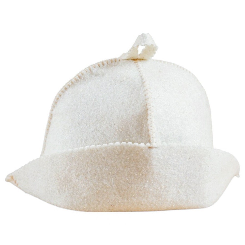 White Sauna Hat Banya Wool Blend Hat Шапка для Бани