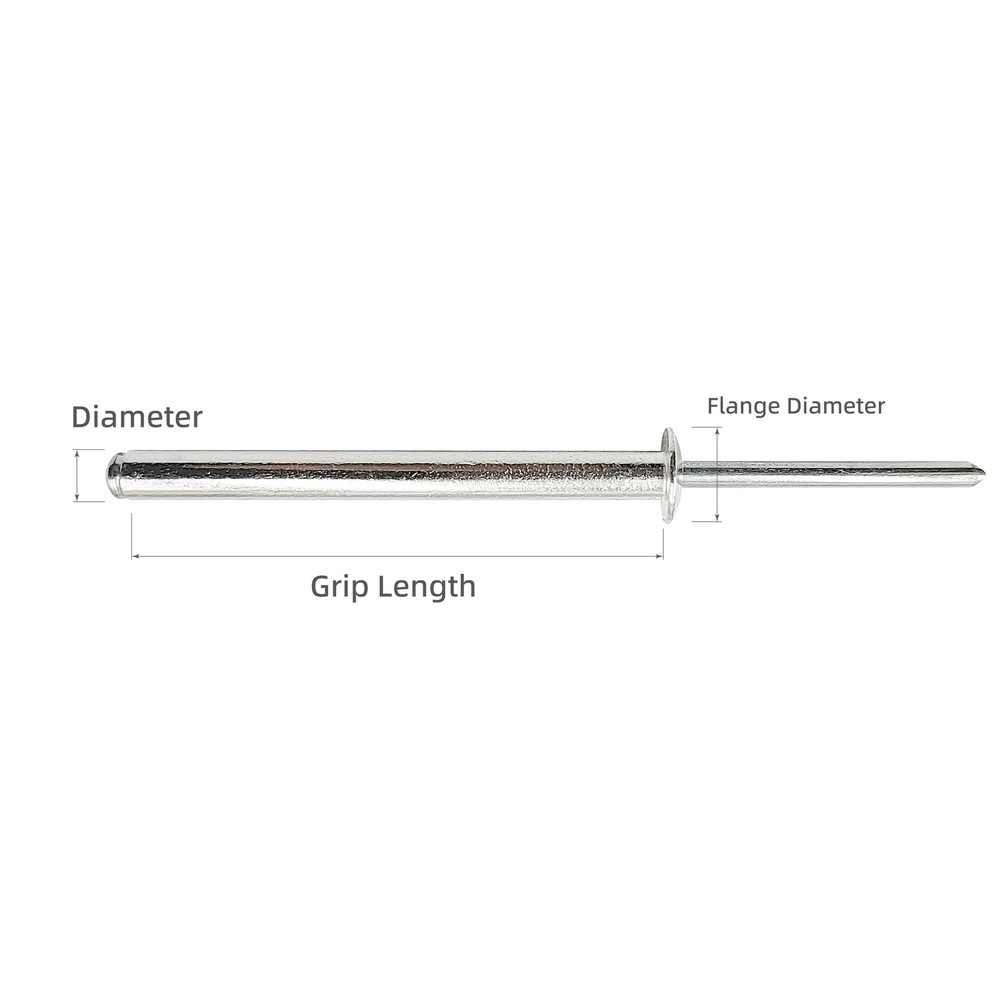 40pcs Long Blind Rivets Aluminum,Silver Long Split Rivets,Pop Rivets.3/16"x2"...