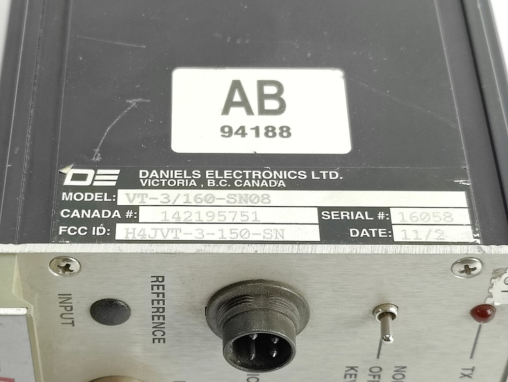 DANIELS ELECTRONICS VT-3/160-SN08 TRANSMITTER