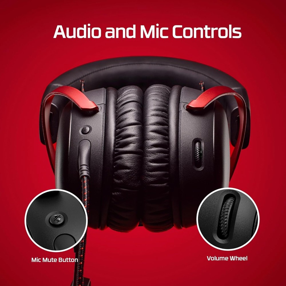 Durable Cloud III Wired Gaming Headset - 53mm Angled Drivers & Mute Indicator