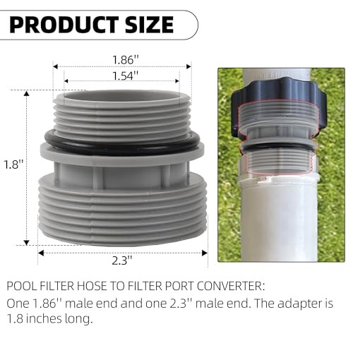(-Pack) 40mm to 1 1/" Filter Hose Conversion Kit Above Ground Pool Adapter 2