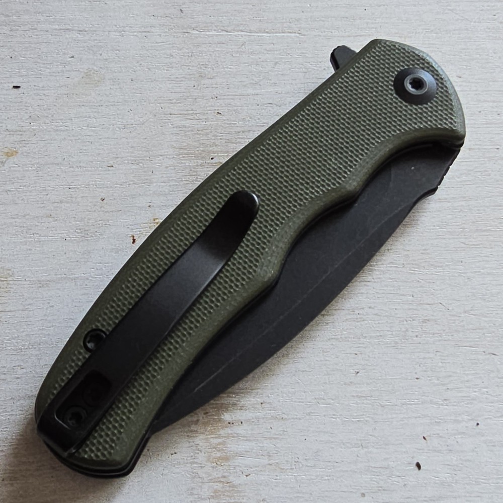 CIVIVI MINI PRAXIS FLIPPER FOLDING KNIFE GREEN HANDLE BLACK BLADE