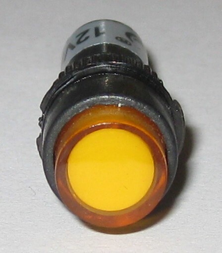 Panel Mount Round Mini LED 8 mm 12 V AC / DC Indicator - Yellow - Plastic Case